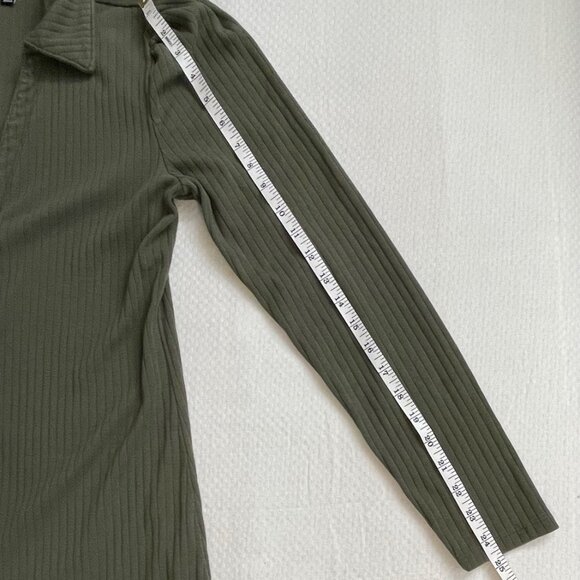 GAP Olive Green Button-Front Shirt Dress | Size Medium - Picture 6 of 7